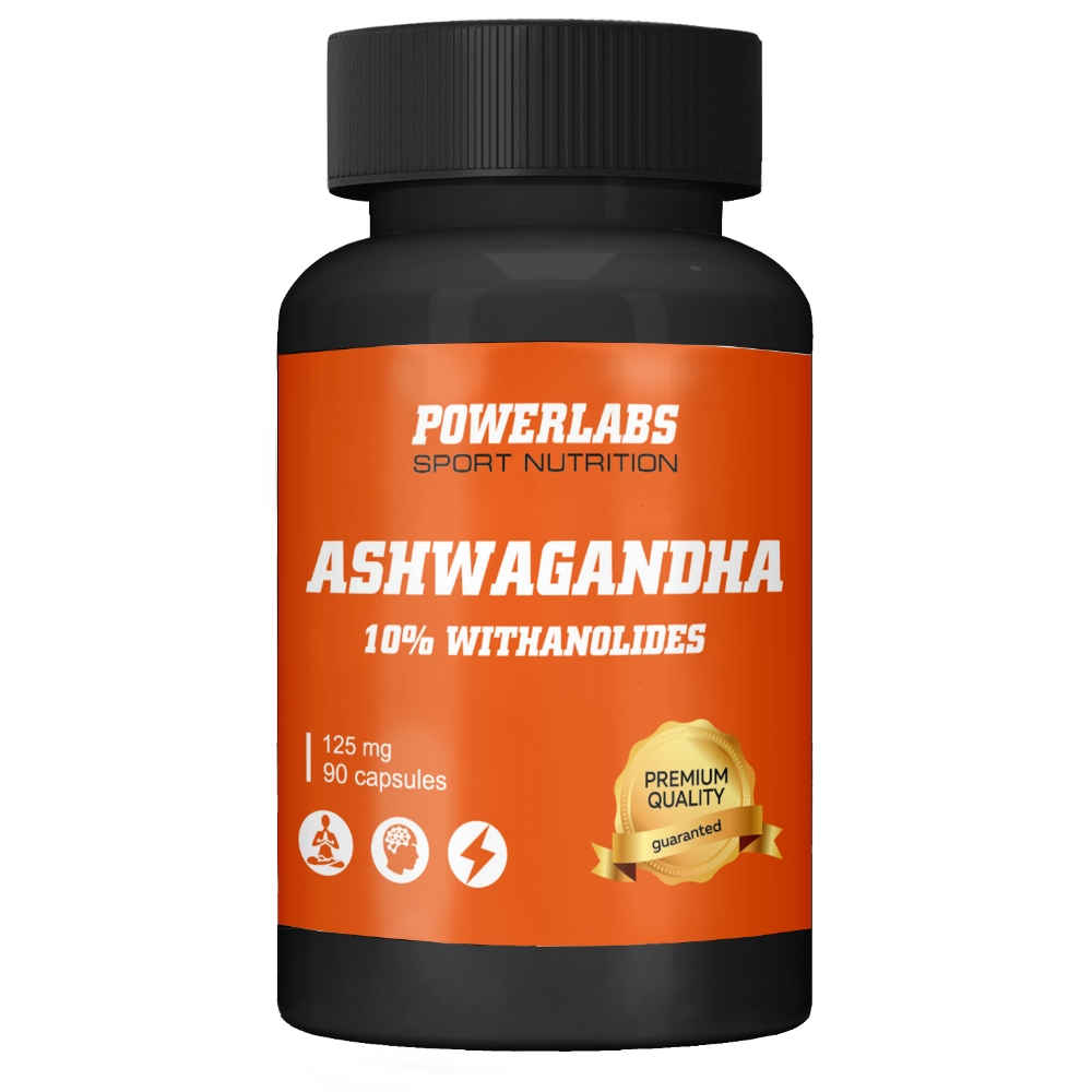 Антиоксидант Powerlabs Ашваганда 125 мг (Ashwagandha) 90 caps 