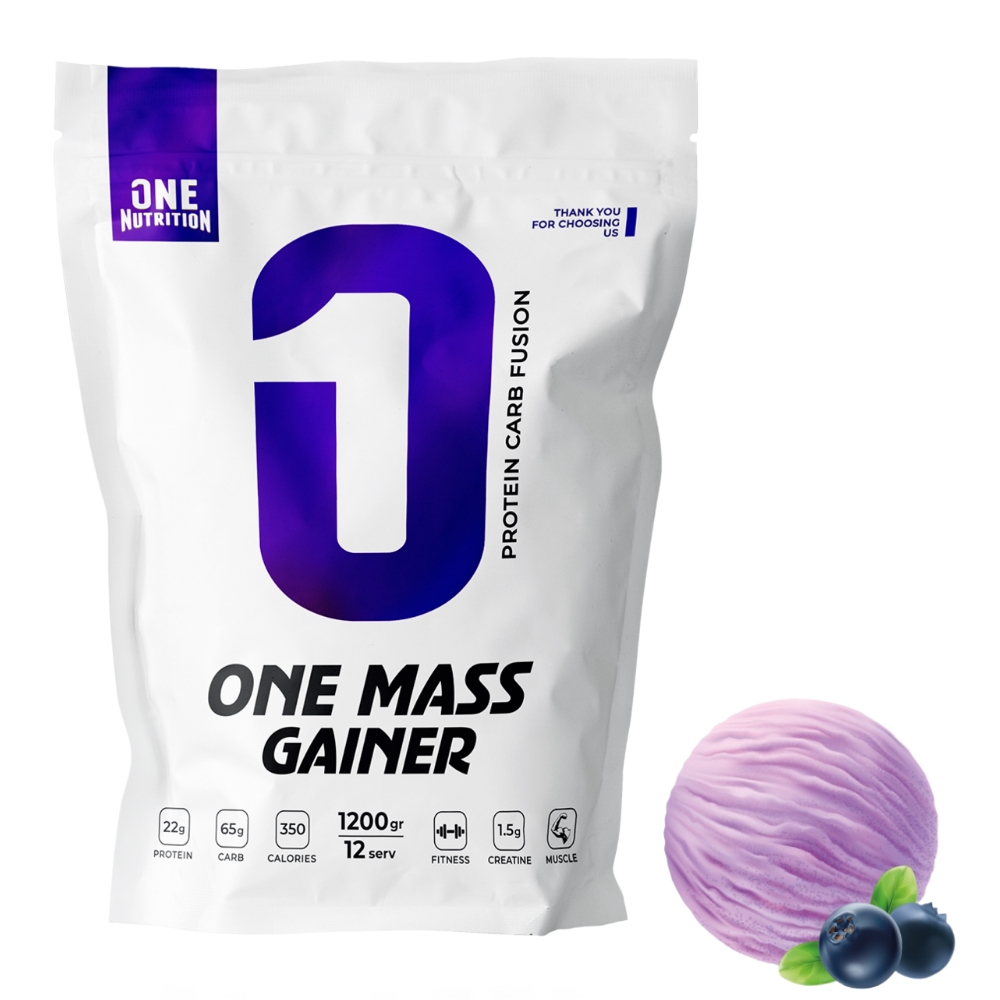 Гейнер ONE NUTRITION One Mass Gainer 1200 g Черника со сливками