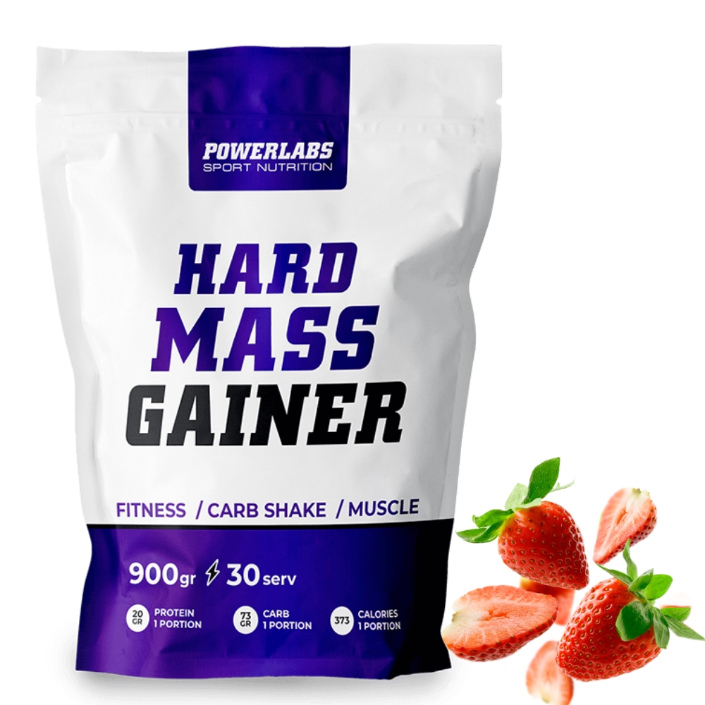 Гейнер PowerLabs Hard Mass Gainer 1000 g Клубника (пакет)