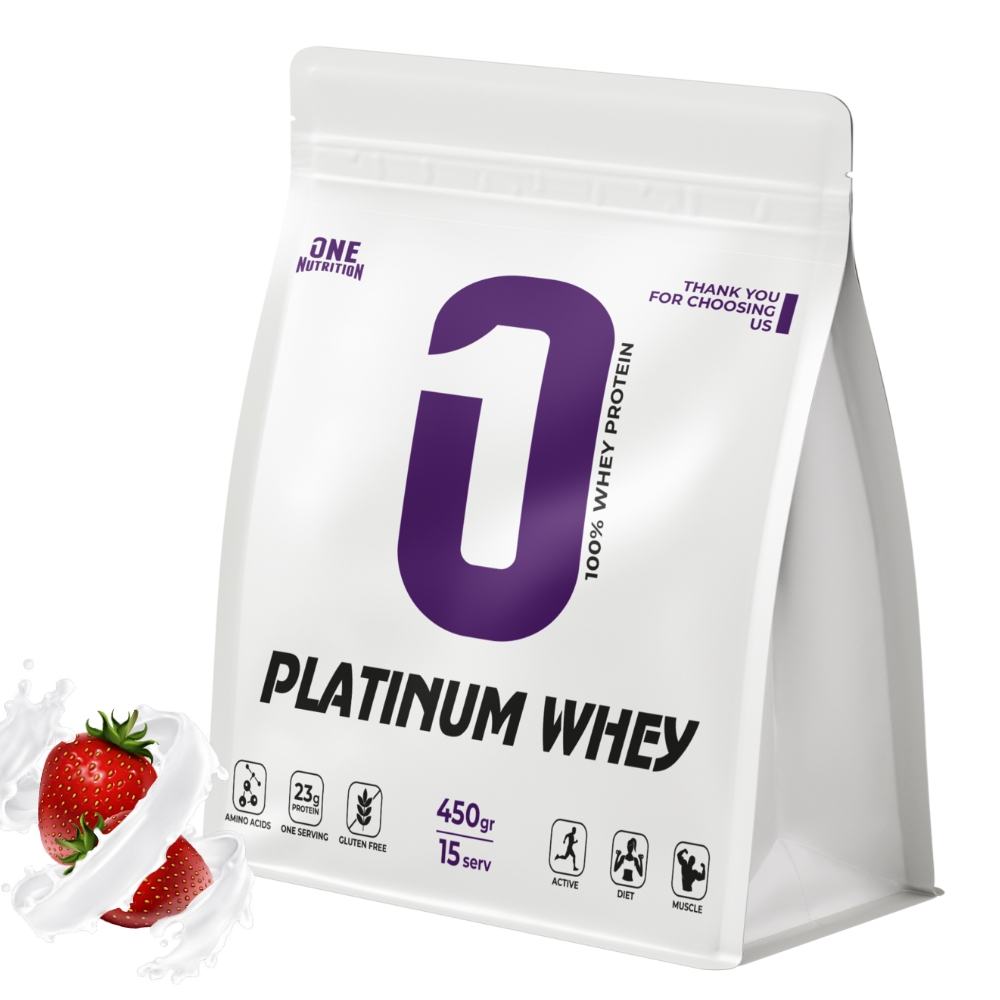 Протеин ONE NUTRITION Platinum Whey 450 g Клубника